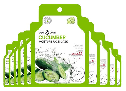 10 Pack Cucumber Moisture Soothing Face Mask Sheet