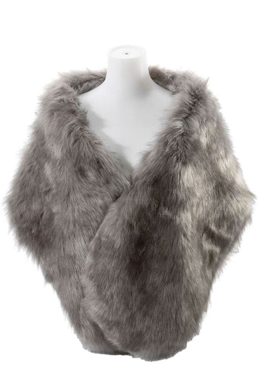 Over Size Faux Felt Fur Scarf Shawl Wrap