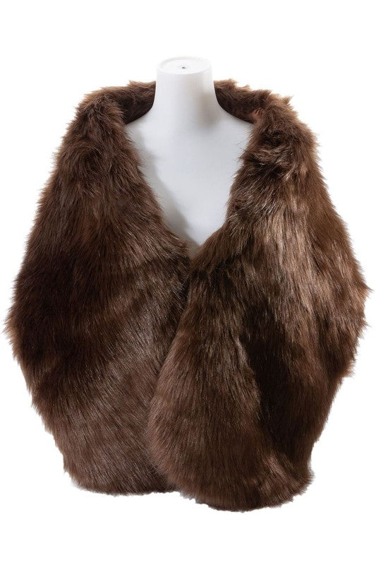 Over Size Faux Felt Fur Scarf Shawl Wrap